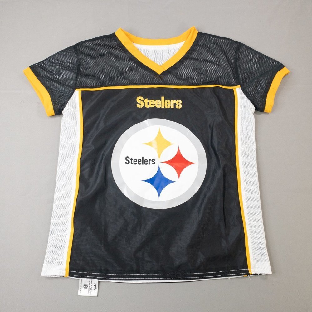 Steelers Jersey Kids Boys Reversible Pullover Black Yellow Size Medium ​  #2405